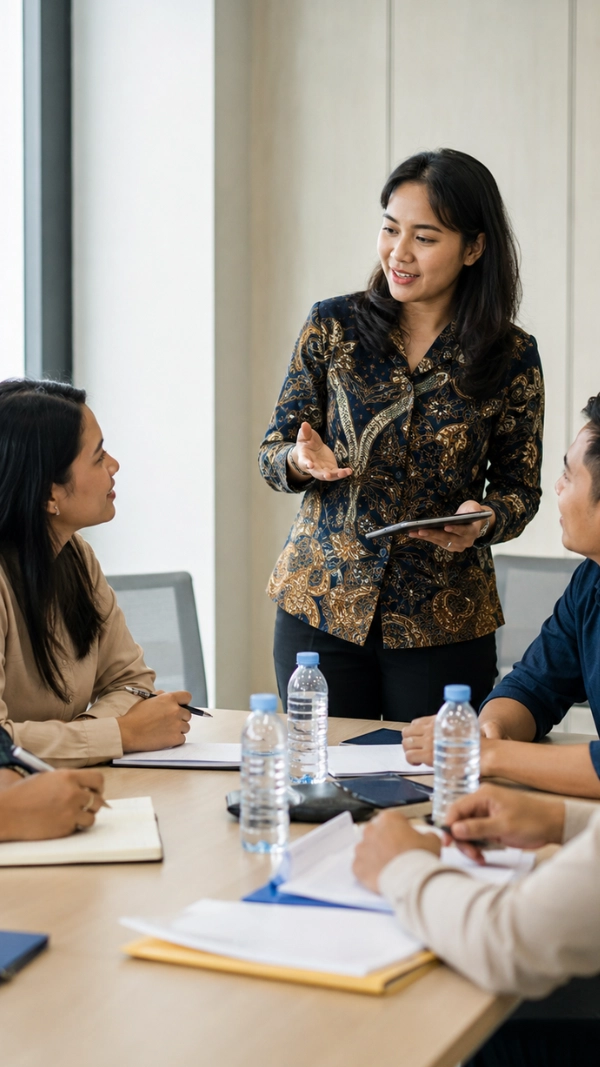Sesi briefing calon pekerja sebelum keberangkatan